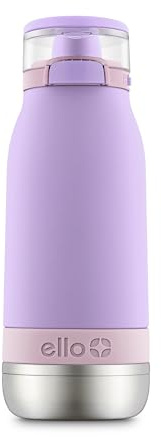 Ello Emma 14oz Insulated Stainless Kids Water Bottle with Straw, Lilac/Cashmere