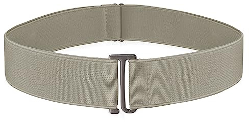 Cobee Women Invisible Belts, Women Stretch Belt Adjustable Elastic Belt with Flat Buckle No Show Waist Belts for Jeans Pants Dresses (Khaki)