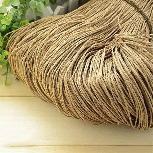 WEIDU 500g Sommer-Bast-Garn zum Häkeln, natürliche Papierstrohfäden, Kunsthandwerk für DIY-Stricken, Hut, Handtasche, Geldbörse, Korb, Rattan-Material