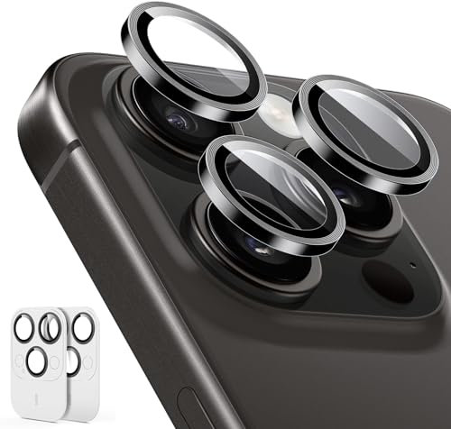 ESR Protections d'Objectif pour iPhone 17 Pro Max/17 Pro/16 Pro Max/16 Pro/15 Pro Max/15 Pro/14 Pro Max/14 Pro, Verre Trempé HD,Résistant aux Rayures, Série Armorite, Lot de 2, Noir