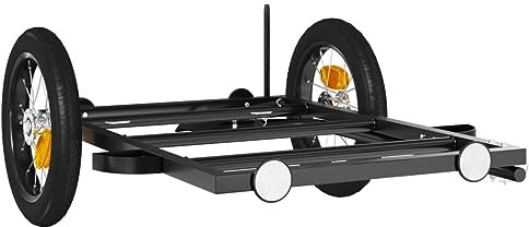 Tidyard Bicycle Trailer Cargo Bike Trailer Camping Luggage Storage Carrier Transport Load Capacity of 45 kg Black 122x53x28 cm Iron