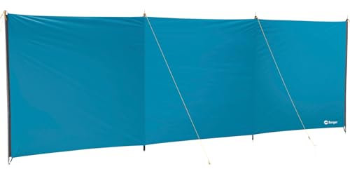 BERGER Screen Windschutz | Sichtschutz Blickschutz Sonnenschutz freistehend für Outdoor Camping Garten Picknick Strand | ohne Bohren | 500 cm (blau)