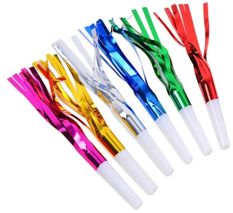 SYEYCW 36 Stück Bunte Party Krachmacher, Erwachsene Kinder Party Horn Gebläse, Glitzer Fransen Geräuschmacher Musikalische Blowouts, für Geburtstagsfeier, Abschlussfeier, Weihnachten