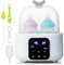 Baby Bottle Warmer, Double Milk Bottle Sterilizer with LCD Display, Fast Baby Food Heating & Defrost, BPA-Free 24H Thermostat Night Light Accurate Temperature Control for Breastmilk Formula Warmer