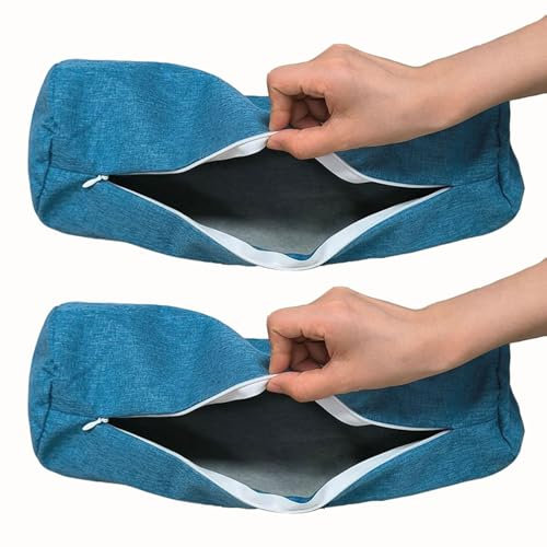 BLLMTEAR 2 Stück Nackenrollenbezug Bezug for Nackenrolle Nackenkissenbezug mit Reißverschluss for Kissenrollen aus Memory-Schaum und Nackenkissenrollen(#1,20x100cm/6x39in)