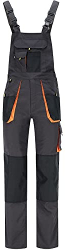 BWOLF Atlas - Peto para hombre, protección clásica, con bolsillos multifuncionales, color gris oscuro y naranja, Gris, negro y naranja, XXL