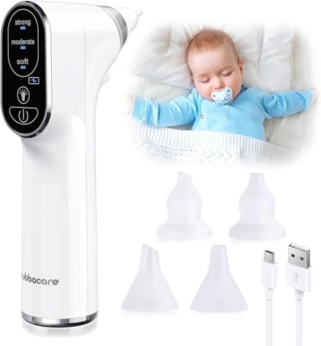 Befreit schnell und schonend verstopfte Baby Nasenpinzette, 4 Stück Nase Reinigung Pinzette, Rundkopf Pinzette, Kunststoff Pinzette, 3 Saugstufen für Neugeborene, Kleinkinder und Kleinkinder