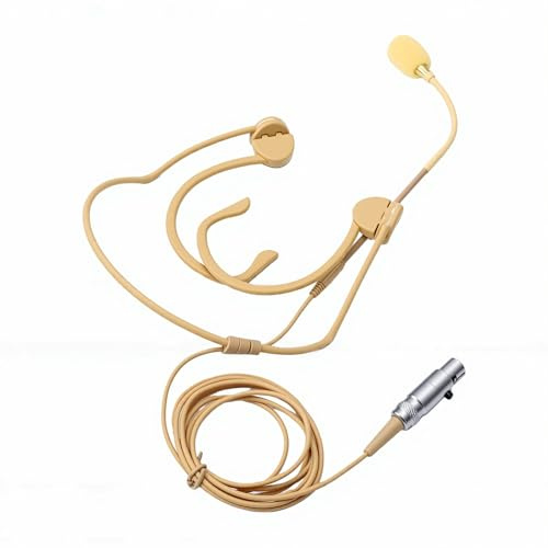 Topiky Dubbla öronkrokar Headset Mikrofon Rundstrålande Kondensator Huvudburen Mikrofon med 3-stifts XLR-kabel Vindruta, Headsetmikrofon Dubbla öronen Bärbar över örat Hängande