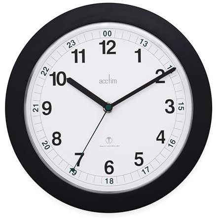 Acctim 93/723brc Milan Radio Controlled Wall Clock, Black
