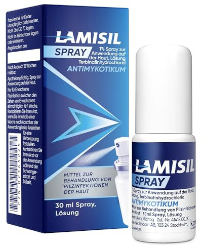 Lamisil Spray - Schnelle Behandlung von Fußpilz & Hautpilz - Schnelle Linderung von Symptomen - 1% Terbinafinhydrochlorid - Antipilz-Spray 30ml