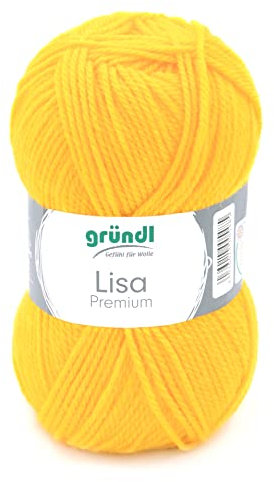 Gründl Strickgarn Lisa, 50g, Fb. 10, Sonnengelb