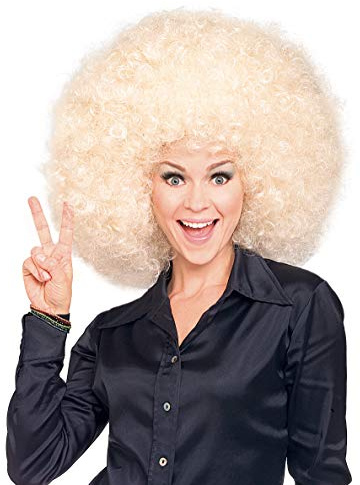 Rubies Official Blonde Oversize Afro Wig, Adult Costume - One Size Halloween