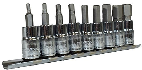 AF Imperial SAE Allen Allan Hex Key Bit Sockets 3/8” Drive 1/8 - 1/2 9pc Set