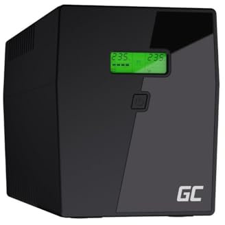 Green Cell® Gruppo di continuità ups Potenza 1500VA (900W) 230V Alimentatore Protezione da sovratensioni Line Interactive AVR USB/RJ45 4X Schuko IEC Uscite con Display LCD