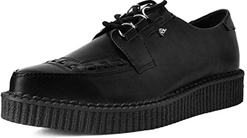 T.U.K. Shoes T2279 Unisex-Adult Creepers, Hi Shine Lace Up Pointed Anarchic Creeper - US: Mens 9 / Women 11 / Black/Synthetic