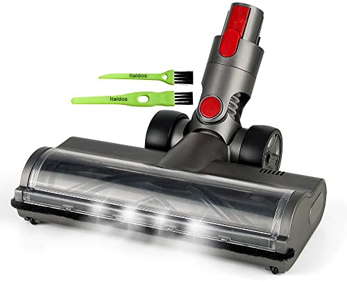 Italdos Motorisierte elektrische Turbo-Bürste kompatibel für Dyson V7 V8 V10 V11 V15 Bürste mit Rolle für Teppich, Parkett, Fliesen mit LED-Licht, große Saugkraft, starke Rolle mit gemischten Borsten