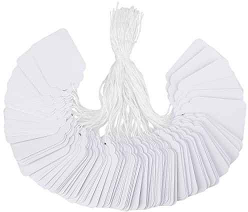 jijAcraft 500 Stück Preisschilder Hängeetiketten Markierungsetiketten mit Faden, 30 mm*48 mm, für Schmuck Kleidung Display