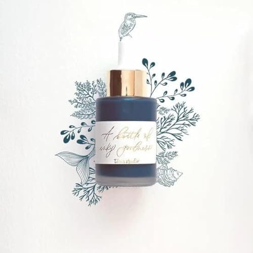 Tom’s Studio Calligraphy Ink | 30ml, Teal Blue-Green| Water-Resistant Ink for Dip Pens & Brushes, with Pipette