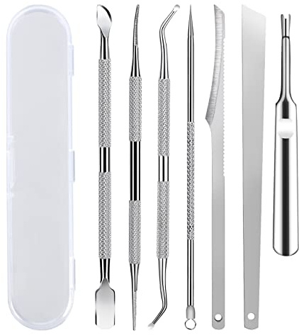 7-Pack Ingrown Toenail Tool Kit - File, Lifters, Surgical Safe Pedicure Tools for Nail Treatment & Pain Relief