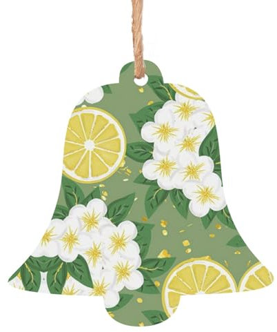 Decoración navideña, colgante de árbol de Navidad, ángel, muñeco de nieve y campana, adornos personalizados, regalo de limón fresco