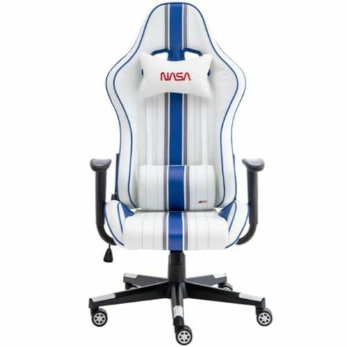 NASA AT012BIS-WB Silla Gaming Ergonómica Con Asiento Acolchado y Soporte Lumbar, Silla Gamer Ajustable Para Máximo Confort, Hasta 120kg