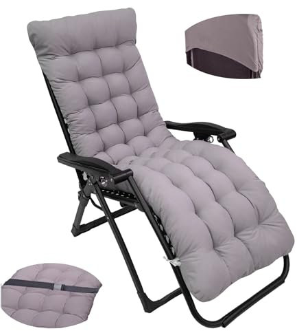 Smgbway Liegenauflage, Auflage Gartenliege, Hochlehner Auflage, Schwungliege,8cm Extra Dicke Gartenstuhl Sitzauflagen mit Krawatte, Auflagen für Deckchair, Urlaub, Innen, Außen, Sonnenliege (A)