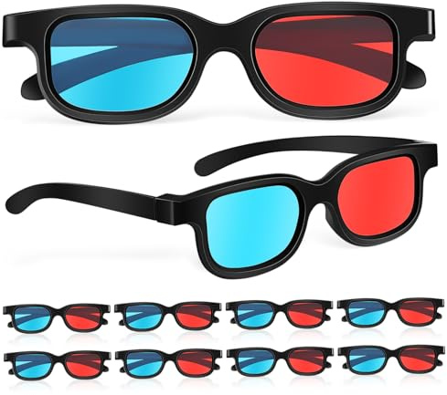 Angoily 3D Glasses Red Blue Lens Compatible with Tv Computer Monitor Home Theater Viewing Comfort Lightweight Design