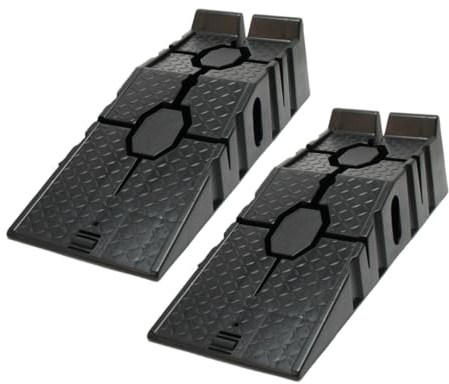 TIOMIOSEA Auffahrrampe,2 Stück Schwerlast Autorampenbis 2.5t,Kunststoff Auffahrrampe Schwerlast Rampe,Stabile Autorampen für schwerere Fahrzeuge Pkw Auto Kfz Rampe