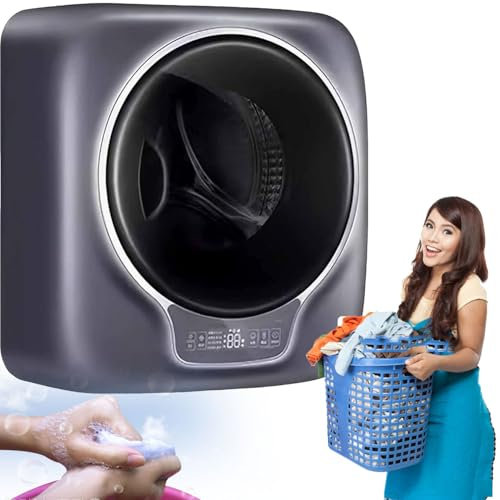 YANGYMM Mini Lavadora y Secadora de 3Kg, Lavadora de Tambor Montada en la Pared, Lavadora y Secadora Totalmente AutomáTicas para Dormitorios, Mini Secadora para BañO Cocina