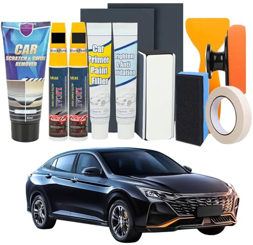 Rimuovi Graffi Auto, Ritocco Vernice Auto Togli Graffi Automobile per Riparare i Graffi di Vernice Graffi di Ramo Graffi di Unghie Graffi di Vortice (Nero Puro + Perla Nera)