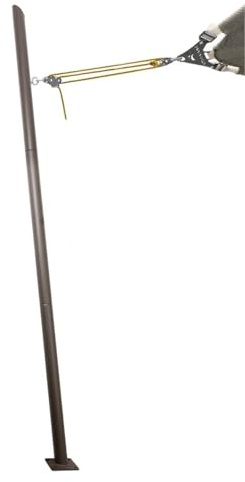 Maanta® EZ Mast 260 cm Poteau pour voile d'ombrage avec 5 points d'ancrages/oeillets en acier galvanisé/système multi-voile et Ø70 mm – Comprend accessoires, Corten – Inclinaison 80°