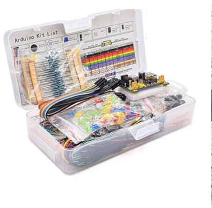 Arduino UNO R3 Kit de démarrage avec tutoriel, composants électroniques, carte, capteurs, LED, platine d'expérience, fils de démarrage