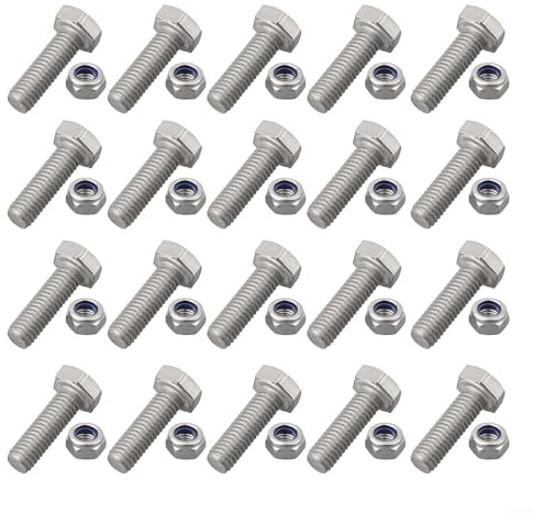 Set di bulloni e dadi a coclea per spazzaneve Honda HS1132 HS624 HS828 HS928 HS724, struttura in metallo per un collegamento affidabile dell'albero a coclea e una facile sostituzione, 20 set inclusi