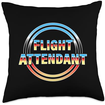 Flight Attendant Retro Style Throw Pillow