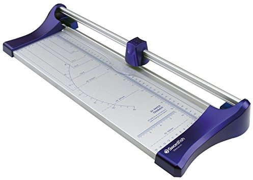 Swordfish 40263 Slimline Cortadora de papel con cabezal giratorio, A4, corta hasta 10 hojas, color azul A3
