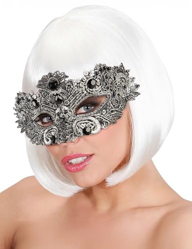 W WIDMANN MILANO Party Fashion - Augenmaske Noblesse, mit Glitter und Edelsteinen, Accessoire, Venezianisch, Maskenball