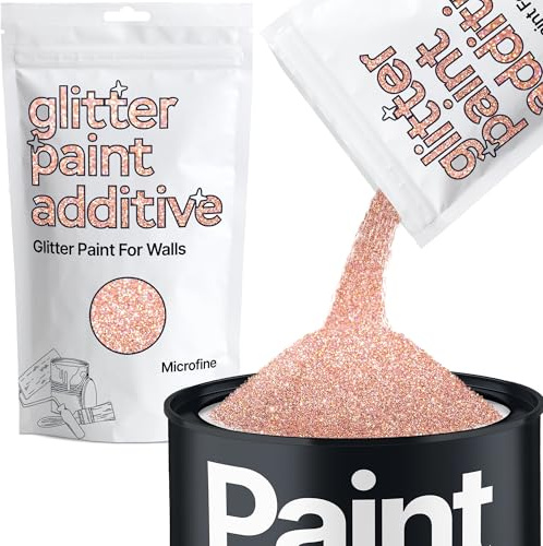 Hemway Rose Gold Holographic Glitter Paint Additive Microfine 100g | for Paints & Varnish | Paint Walls Sparkly Add to Emulsion, Acrylic or Lacquer Indoor