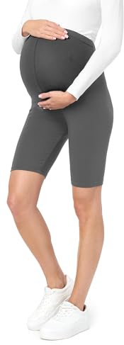 Be Mammy Dams Korta Moderskap Leggings Tights BE20-228 (Grå, L)