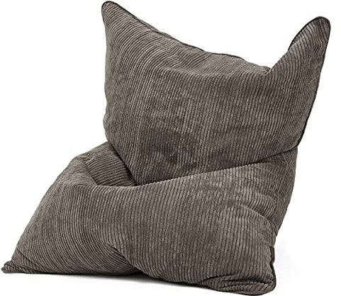 Green Bean© Square XXL Inomhus manchesterfodral 140 x 180 cm - utan fyllning - sittsäcksöverdrag, sittsäcksöverdrag - 600D Oxford, manchester - gosigt, mjukt, robust - tvättbart, med innerpåse - Grå