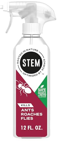 STEM Kills Ants, Roaches and Flies: Plant-Based Active Ingredient Bug Spray, Botanical Insecticide for Indoor and Outdoor Use; 12 fl oz (Pack of 1)