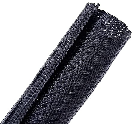ETOPARS 6mm Manchon de Câble Gaine Tressée Cache Fil Range Câble Gestion Organisateur Souple Fendue Ajustable Tube de Métier à Tisser Protection Câbles Longueur 5 Mètres