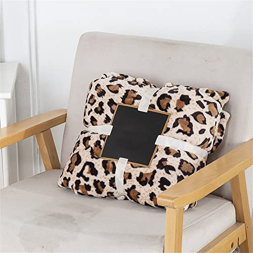 Lukery Manta Sofá de Franela 70x100 cm, Leopardo Manta de Sofá Cama Suave Cálida Ligera | Manta Polar Acogedora Viaje Sala de Estar Blanket