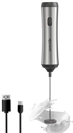 Montalatte Palmare, Schiumatore Elettrico con Frusta in Acciaio Inossidabile, Montalatte Ricaricabile con Cavo USB per Caffè, Latte, Cappuccino, Frappe, Matcha, Cioccolata Calda