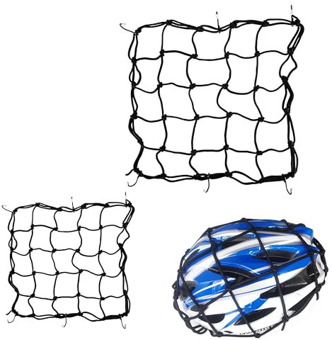 2 Filet à Bagages Elastique, Tendeurs Elastique avec Crochets, Accessoires Moto Filet Transport pour Support Casque et Porte Bagage, pour Motos et Velos