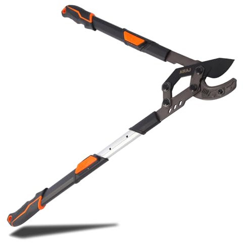 AIRAJ Coupe Branche Telescopique 68-88cm, Coupe-Branche de Jardin Rétractable avec lames 55C Revêtues d'une Couche Antirouille/Poignée Antidérapante,Peut Tailler des Branches épaisses Jusqu'à 5.5cm.