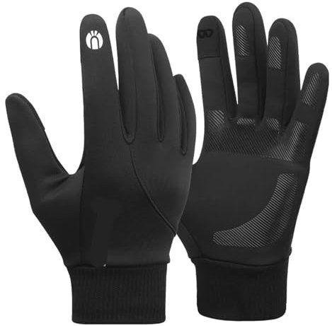 INIULLUV Kletterhandschuhe Winter Herren Thermohandschuhe Radfahren Winddichte Vollfinger-Handschuhe Rennrad Warme Sportausrüstung Für Abseilen, Bergsteigen(M)