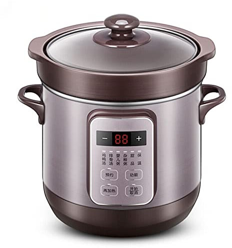 GBNYTT Olla de sopa eléctrica para estofado, olla de arena morada, olla de sopa automática de cocción lenta, olla de cocción lenta