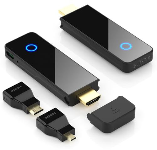 BEQOOL Wireless HDMI Transmitter and Receiver - 4K Decoding 1080P 60HZ Output, Dual Band 2.4/5GHz, 98FT, Streaming Video Audio from Laptop, PC, STB, Camera to TV, Projector, Monitor(Black)