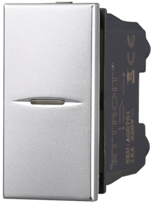 Pulsante assiale 16A, Moduli grigi, grigio, Compatibile Con BTicino Axolute, frutti, interruttori, pulsanti, deviatori, dimmer, sensori, PIR, buzzer, Per Placche originali e compatibili