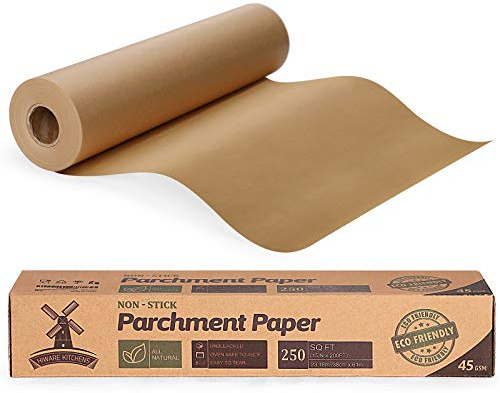 Unbleached 15 x 200 ft Parchment Baking Paper Roll - 250 Sq.Ft for Baking, Cooking, Grilling, Air Fryer and Steaming